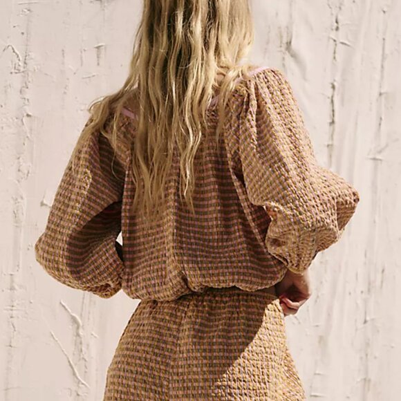 Free People Clara Plaid Top - NWT! - Picture 5 of 7